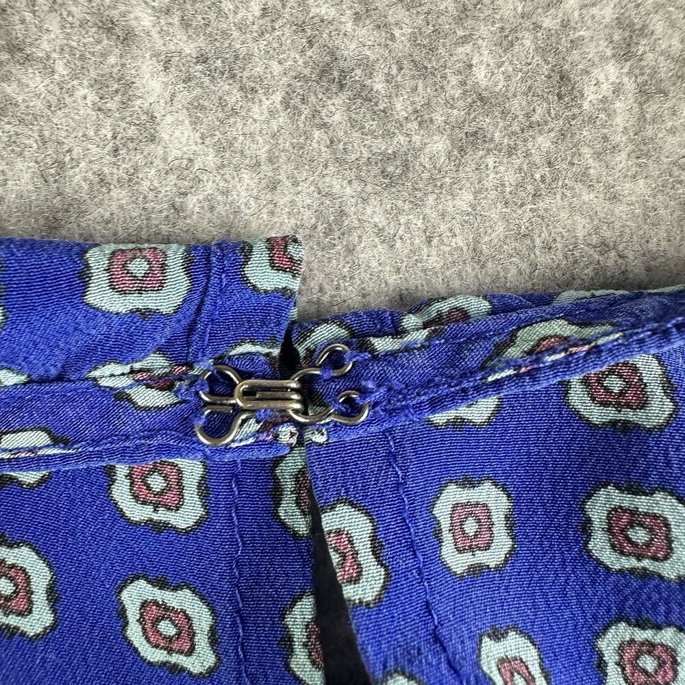 Madewell Blue Patterned Short-Sleeve Blouse - Picture 8 of 13